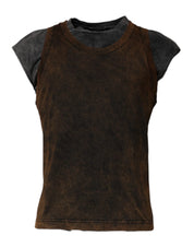 Dolce & Gabbana T-Shirts IT52 | XL Dolce & Gabbana Brown Cotton Round Neck Sleeveless T-shirt