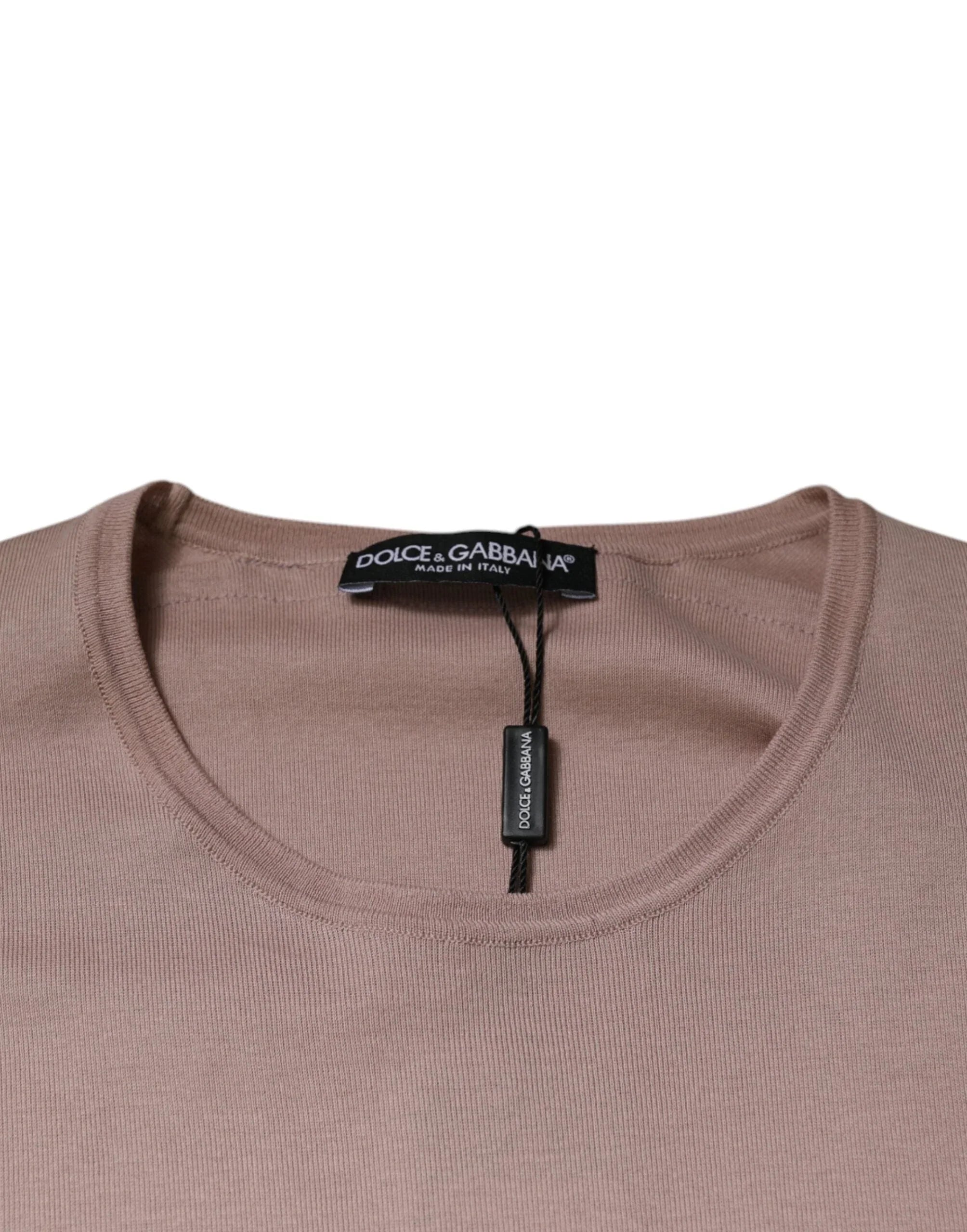 Dolce & Gabbana T-Shirts IT50 | L Dolce & Gabbana Brown Cotton Short Sleeves Round Neck T-shirt