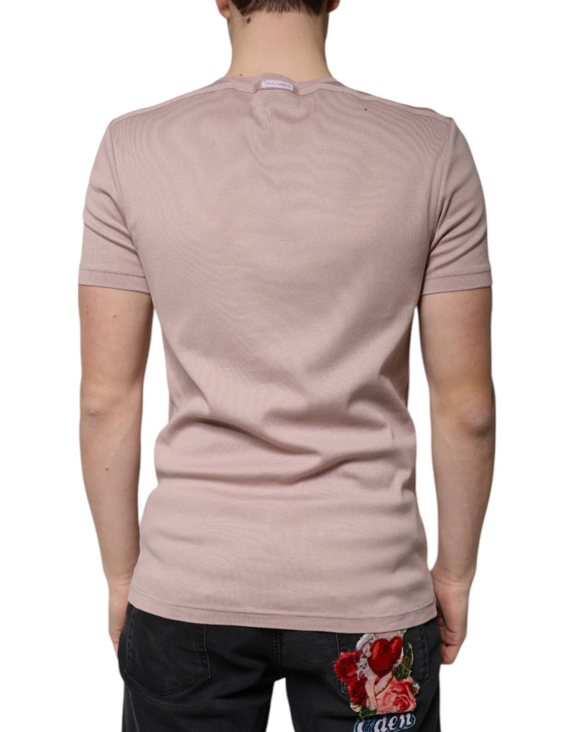 Dolce & Gabbana T-Shirts IT50 | L Dolce & Gabbana Brown Cotton Short Sleeves Round Neck T-shirt