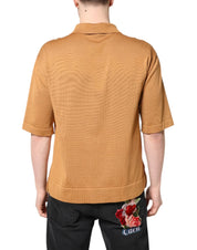 Dolce & Gabbana Premium Polos IT48 | M Dolce & Gabbana Brown Floral Collared Short Sleeve T-shirt