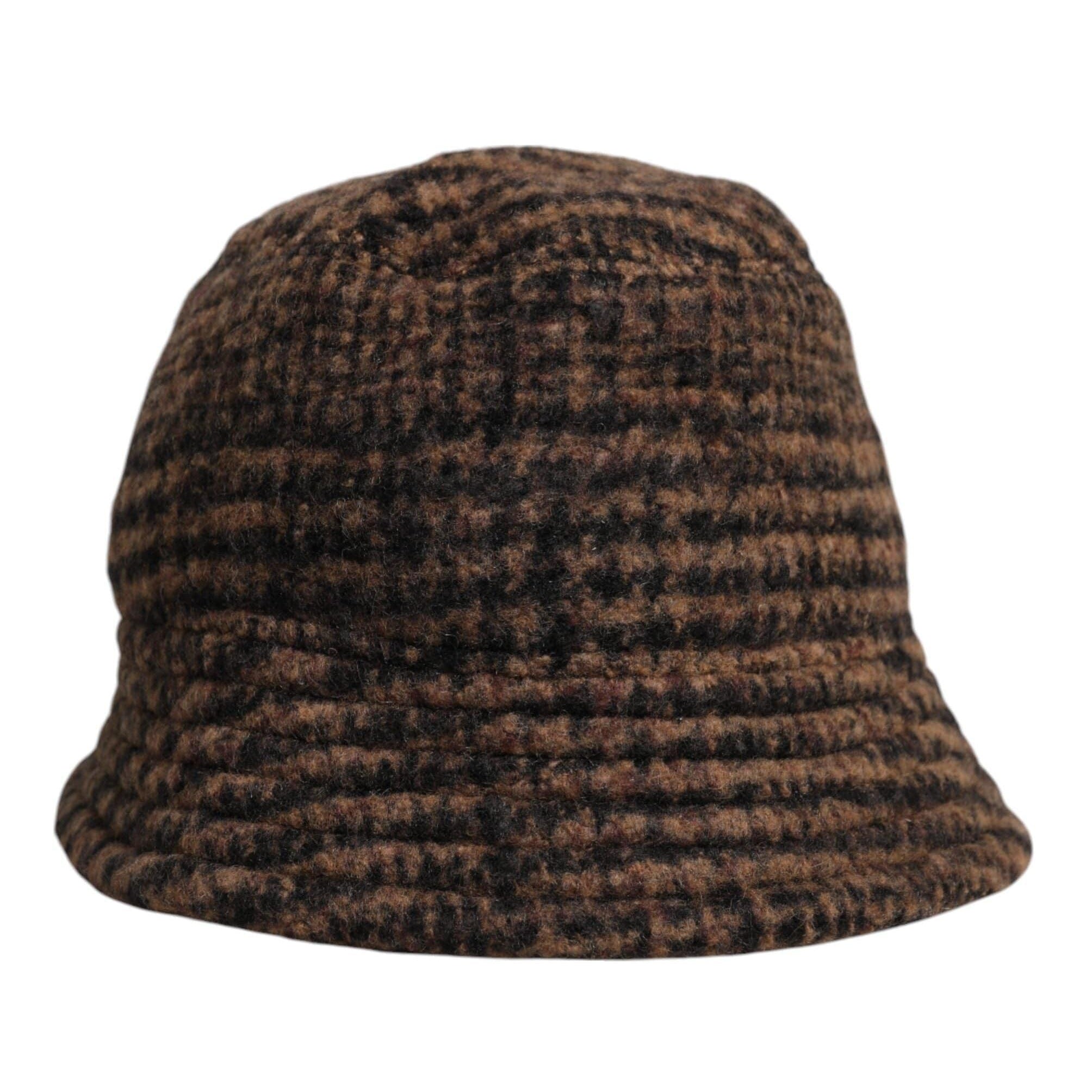 Dolce & Gabbana 59 cm|L Dolce & Gabbana Brown Houndstooth Wool Woven Bucket Hat