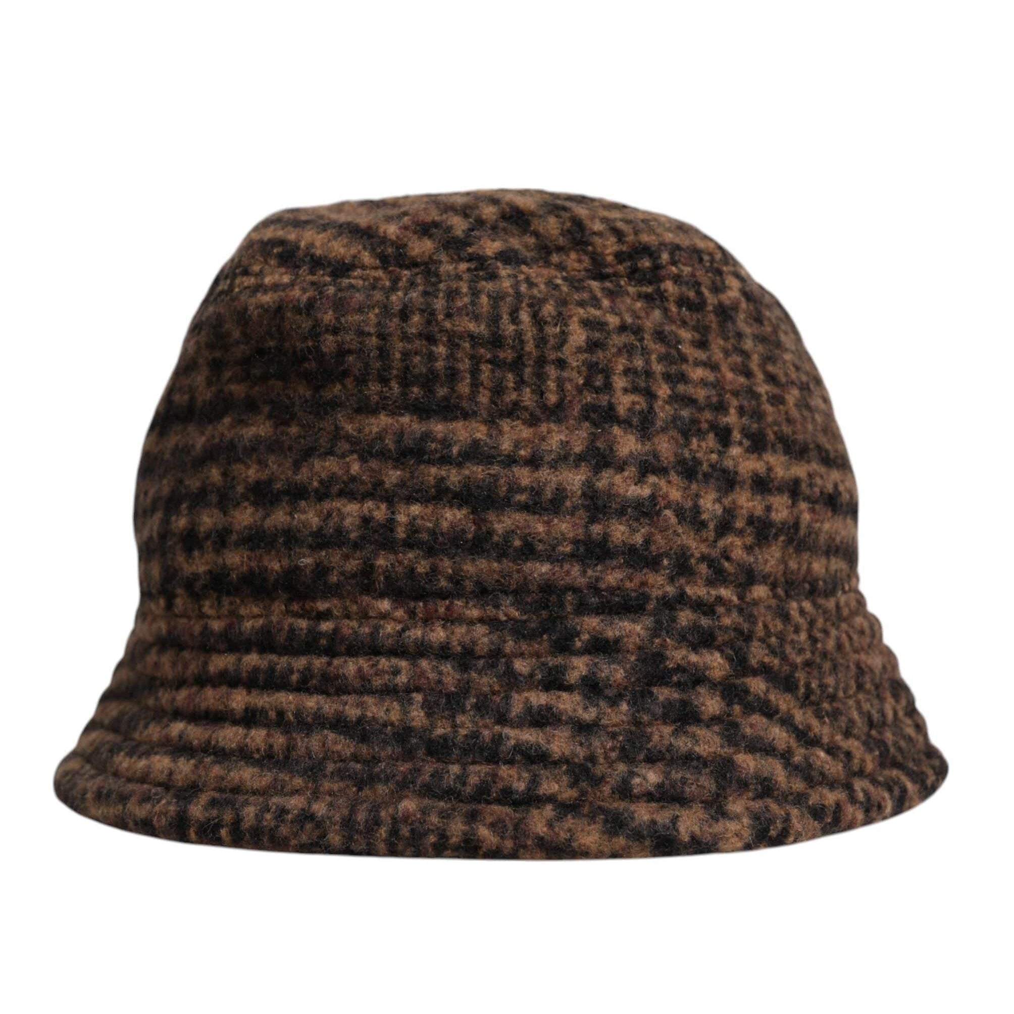 Dolce & Gabbana 59 cm|L Dolce & Gabbana Brown Houndstooth Wool Woven Bucket Hat