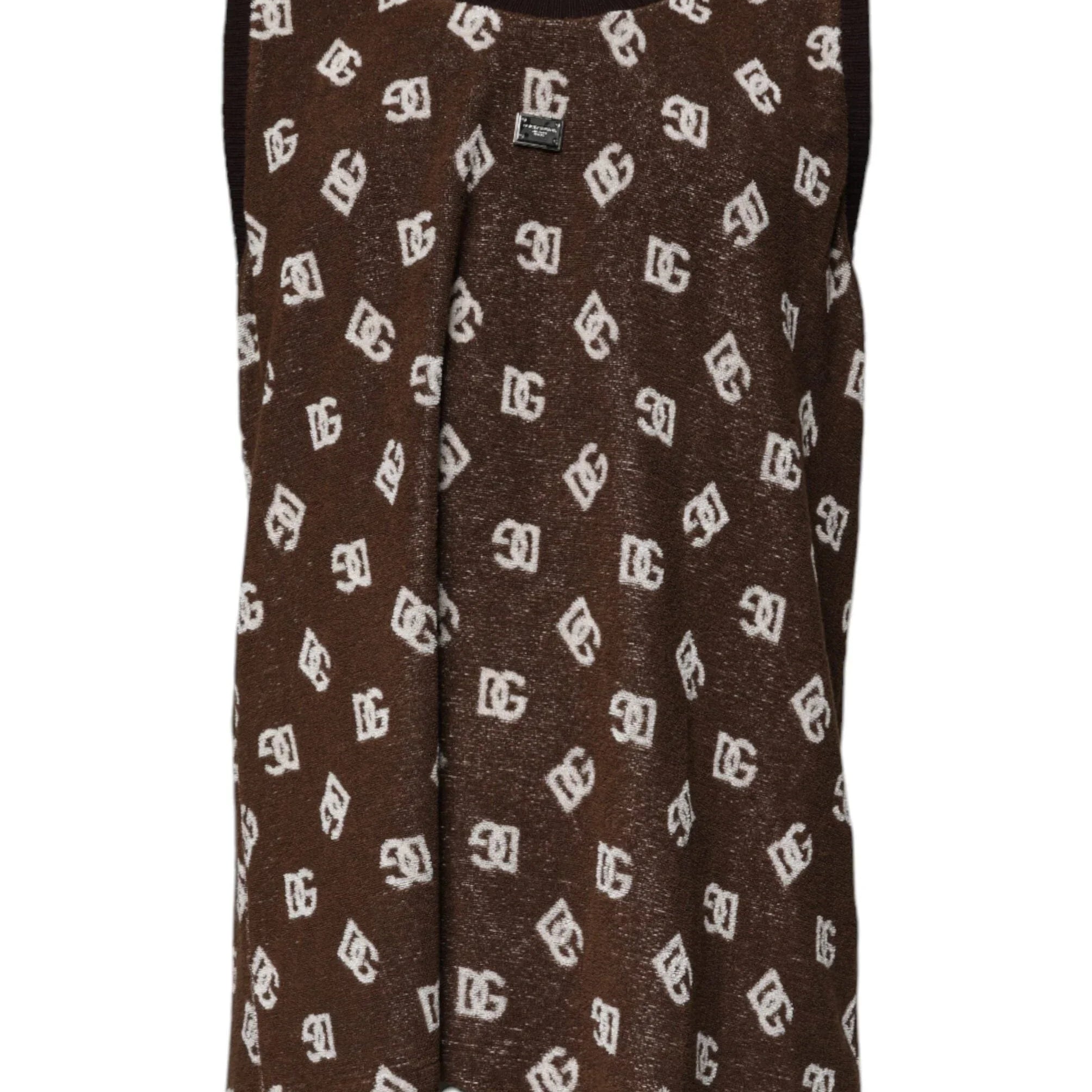 Dolce & Gabbana T-Shirts IT50 | L Dolce & Gabbana Brown Logo Monogram Cotton Crew Neck T-shirt