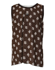 Dolce & Gabbana T-Shirts IT50 | L Dolce & Gabbana Brown Logo Monogram Cotton Crew Neck T-shirt