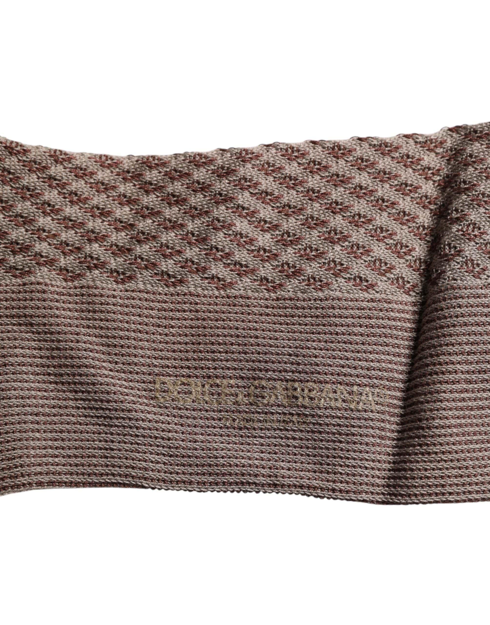 Dolce & Gabbana L Dolce & Gabbana Brown Solid DG Logo Mid Calf Men Socks