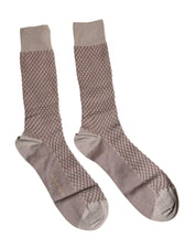Dolce & Gabbana L Dolce & Gabbana Brown Solid DG Logo Mid Calf Men Socks