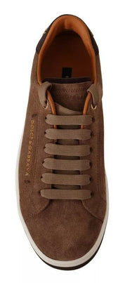 Dolce & Gabbana Sneakers EU39/US6 Dolce & Gabbana Brown Suede Logo Low Top Sneakers Men Shoes