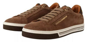 Dolce & Gabbana Sneakers EU39/US6 Dolce & Gabbana Brown Suede Logo Low Top Sneakers Men Shoes