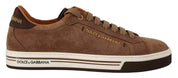 Dolce & Gabbana Sneakers EU39/US6 Dolce & Gabbana Brown Suede Logo Low Top Sneakers Men Shoes