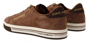 Dolce & Gabbana Sneakers EU39/US6 Dolce & Gabbana Brown Suede Logo Low Top Sneakers Men Shoes