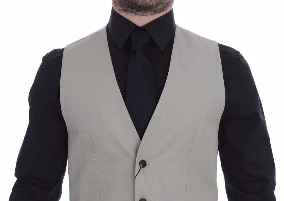 Dolce & Gabbana Formal Vests IT46 | S Dolce & Gabbana Chic Beige Single Breasted Dress Vest