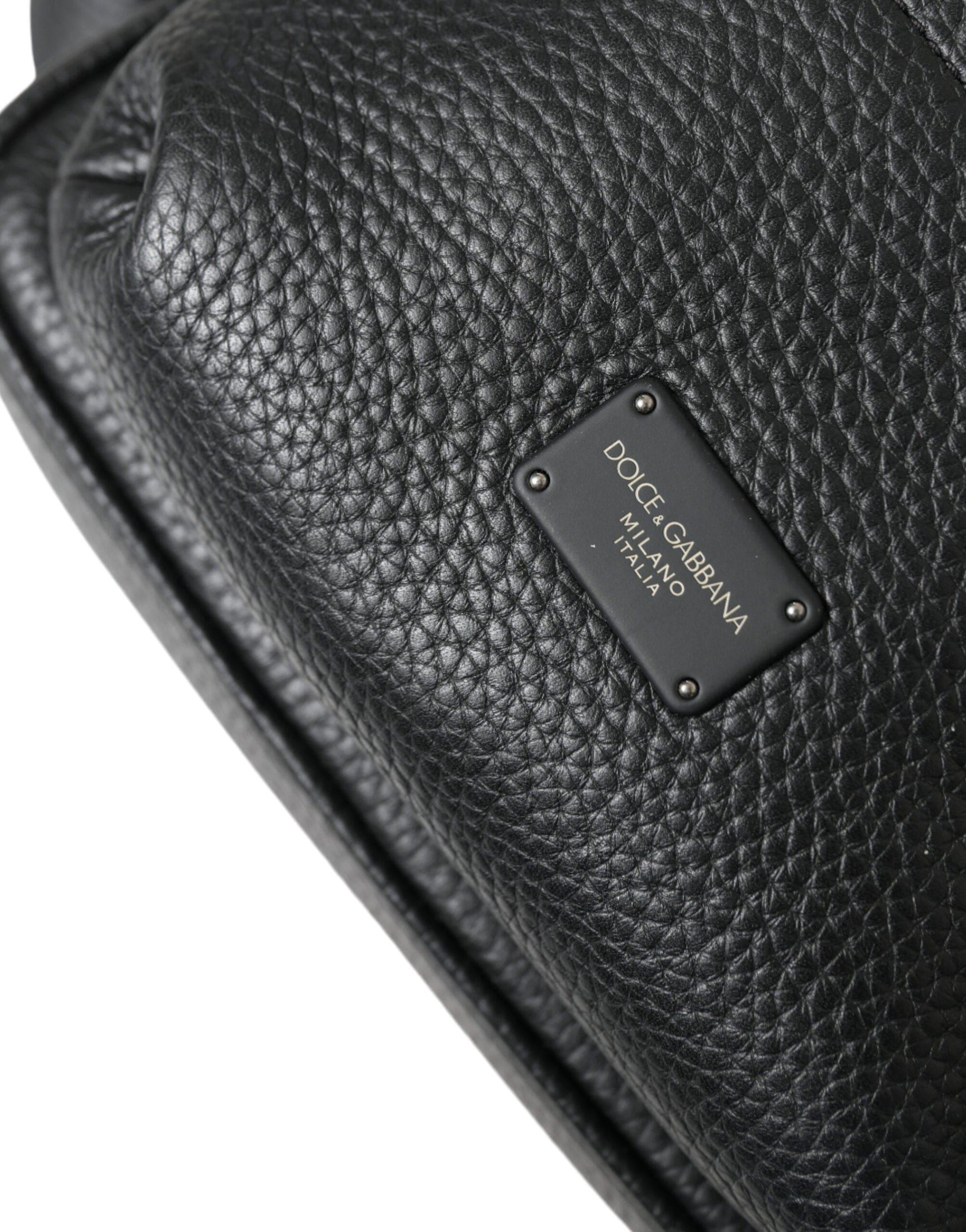 Dolce & Gabbana Backpacks Dolce & Gabbana Chic Black Calf Leather Small Backpack