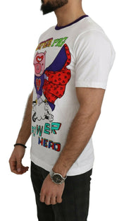 Dolce & Gabbana T-Shirt Dolce & Gabbana Chic White Cotton Pig Motif Tee