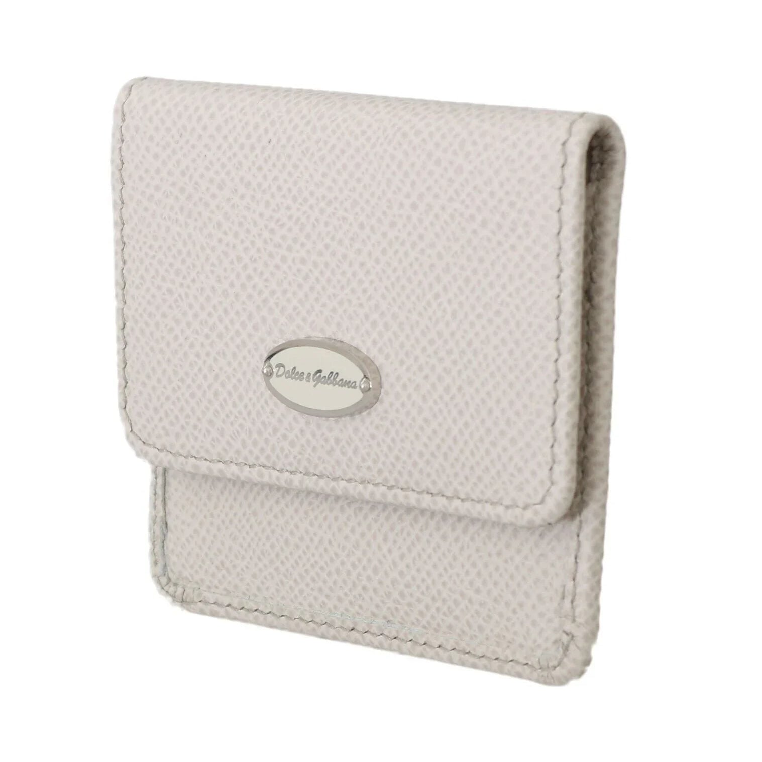 Dolce & Gabbana Wallet Dolce & Gabbana Chic White Leather Condom Case Wallet