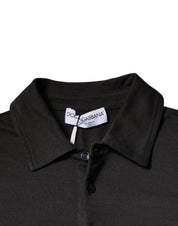 Dolce & Gabbana Premium Polos IT50 | L Dolce & Gabbana Dark Gray Collared Short Sleeves Polo T-shirt