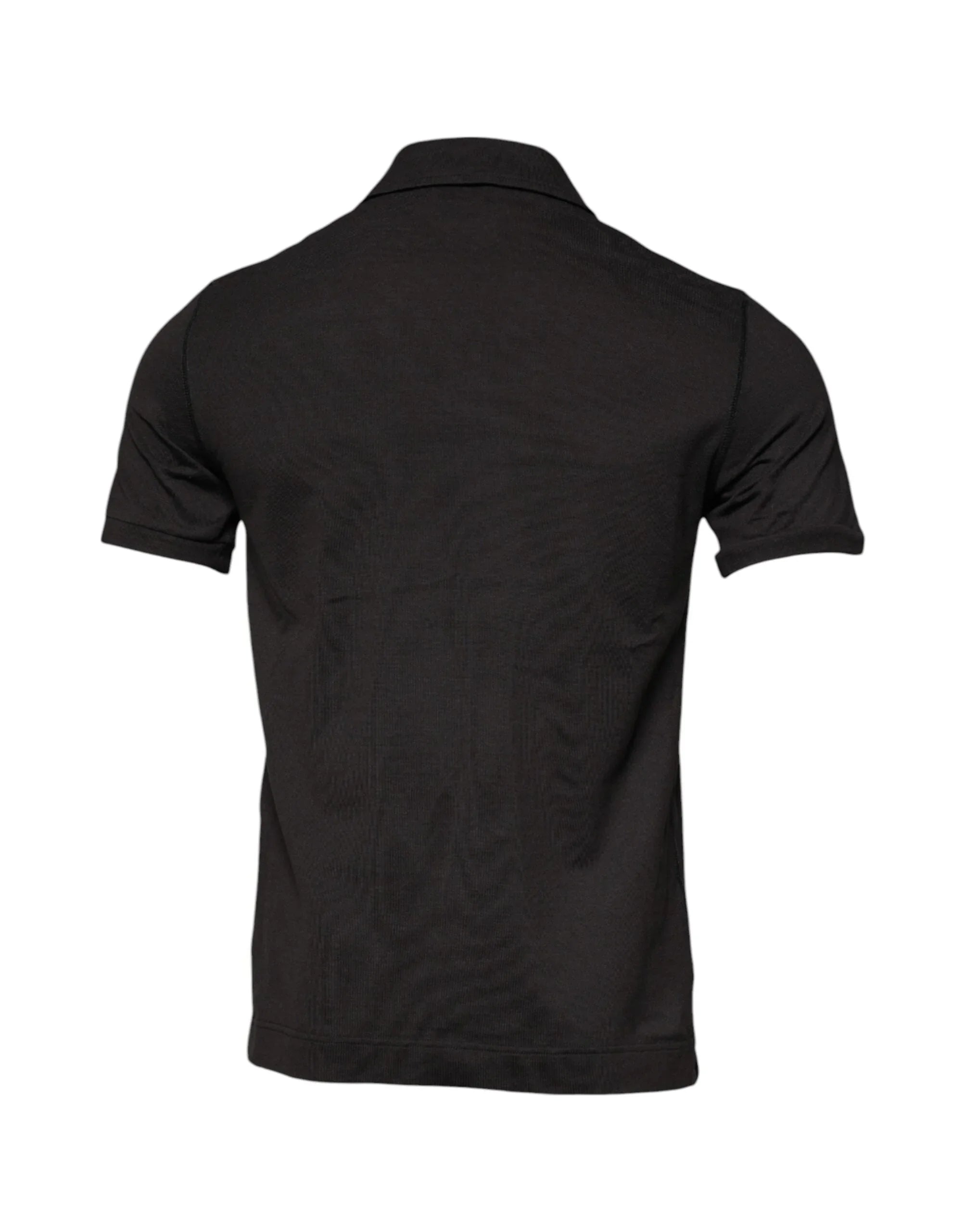 Dolce & Gabbana Premium Polos IT50 | L Dolce & Gabbana Dark Gray Collared Short Sleeves Polo T-shirt