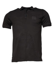 Dolce & Gabbana Premium Polos IT50 | L Dolce & Gabbana Dark Gray Collared Short Sleeves Polo T-shirt