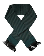 Dolce & Gabbana Dolce & Gabbana Dark Green Fantasy Fringes Neck Wrap Scarf