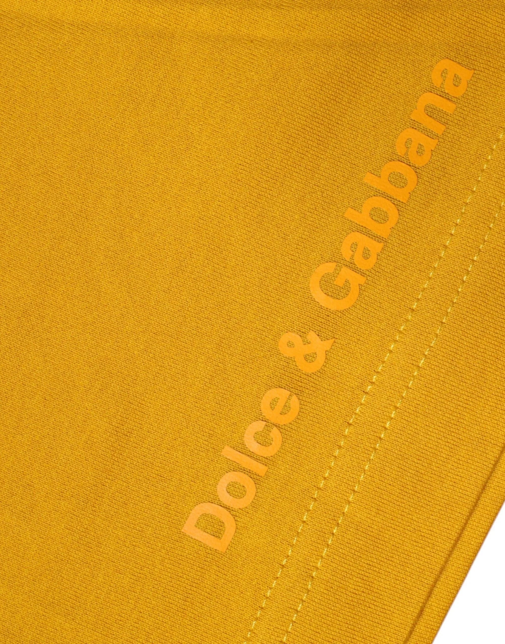 Dolce & Gabbana T-Shirts IT46 | S Dolce & Gabbana Dark Yellow Logo Crew Neck Short Sleeves T-shirt