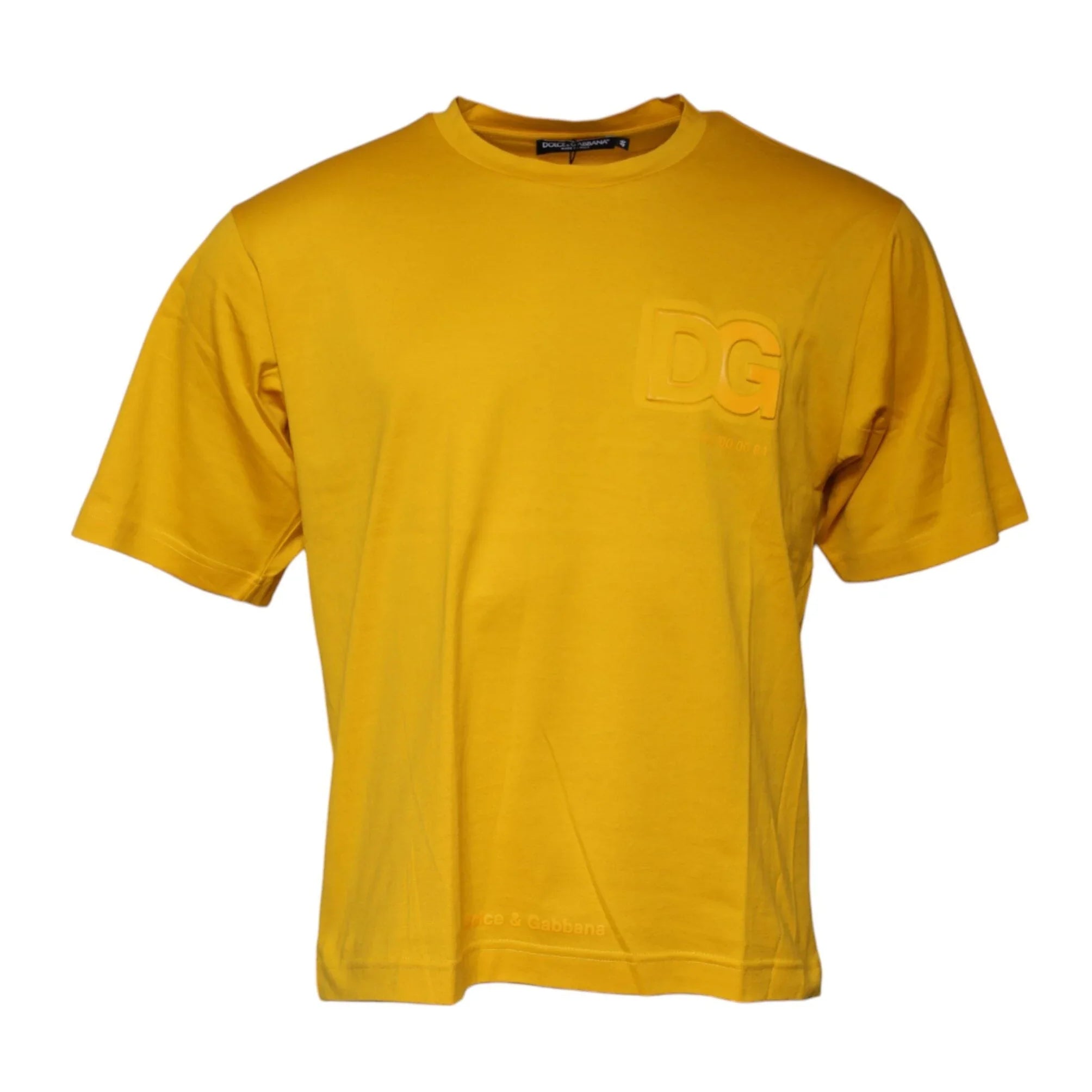 Dolce & Gabbana T-Shirts IT46 | S Dolce & Gabbana Dark Yellow Logo Crew Neck Short Sleeves T-shirt