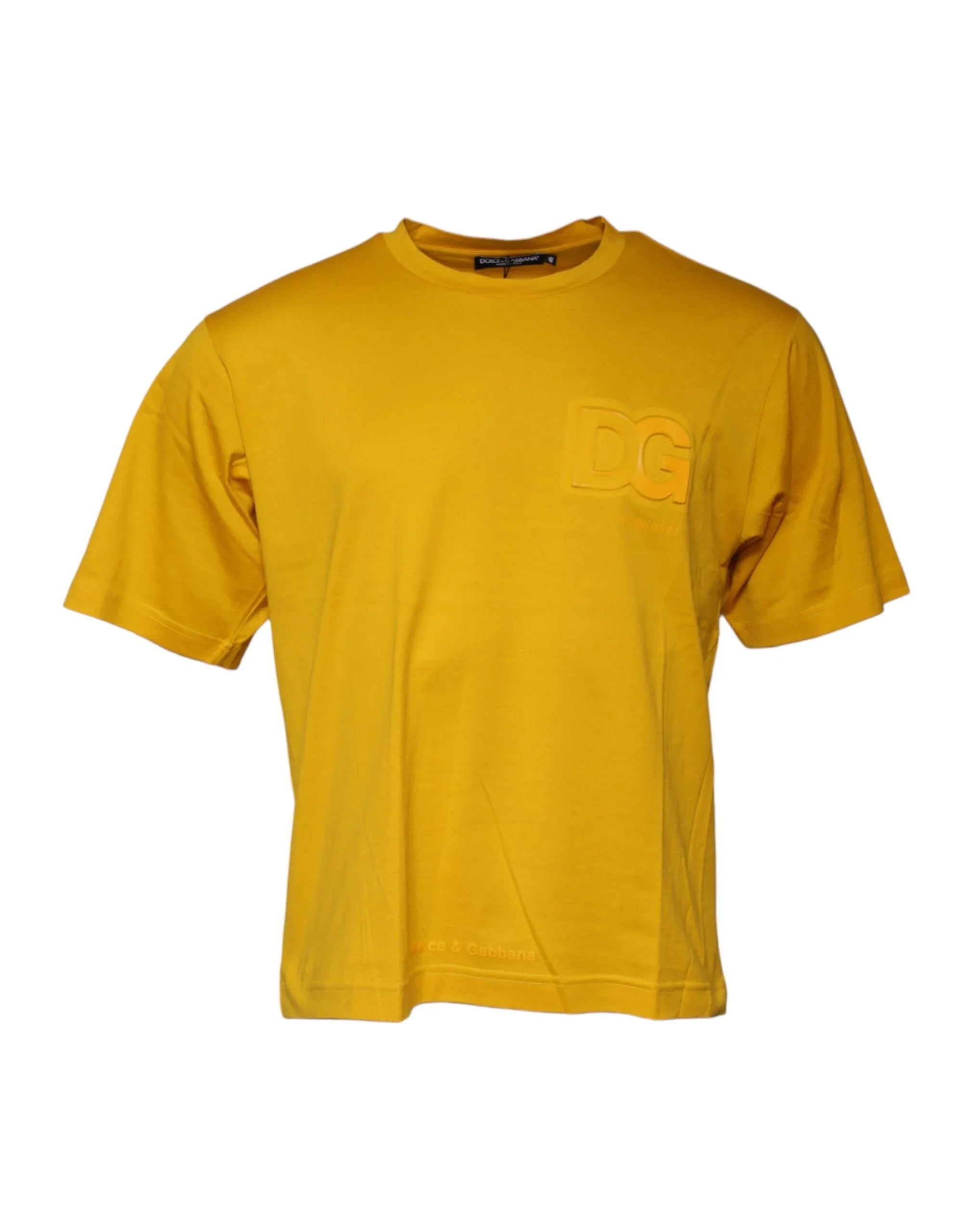 Dolce & Gabbana T-Shirts IT46 | S Dolce & Gabbana Dark Yellow Logo Crew Neck Short Sleeves T-shirt