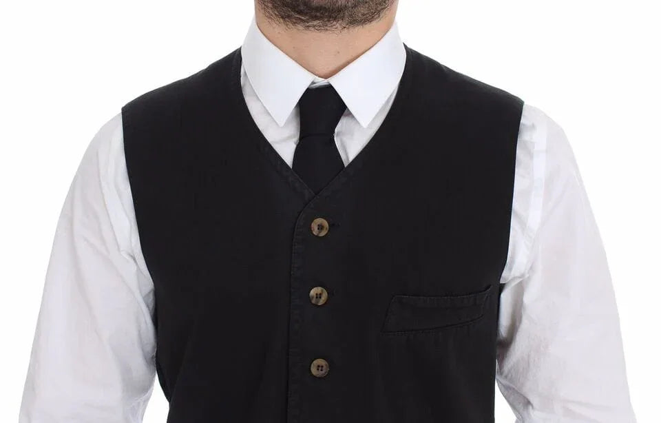 Dolce & Gabbana Formal Vests Dolce & Gabbana Elegant Black Dress Vest