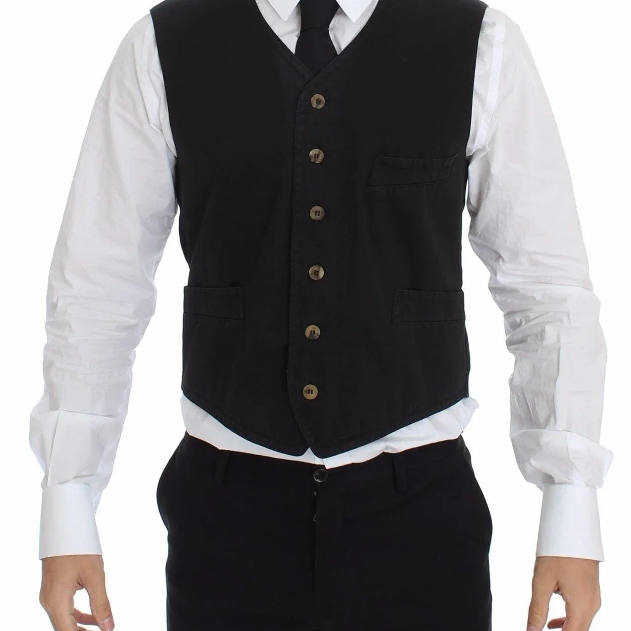 Dolce & Gabbana Formal Vests Dolce & Gabbana Elegant Black Dress Vest