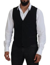 Dolce & Gabbana Formal Vests IT48 | M Dolce & Gabbana Elegant Black Formal Dress Vest