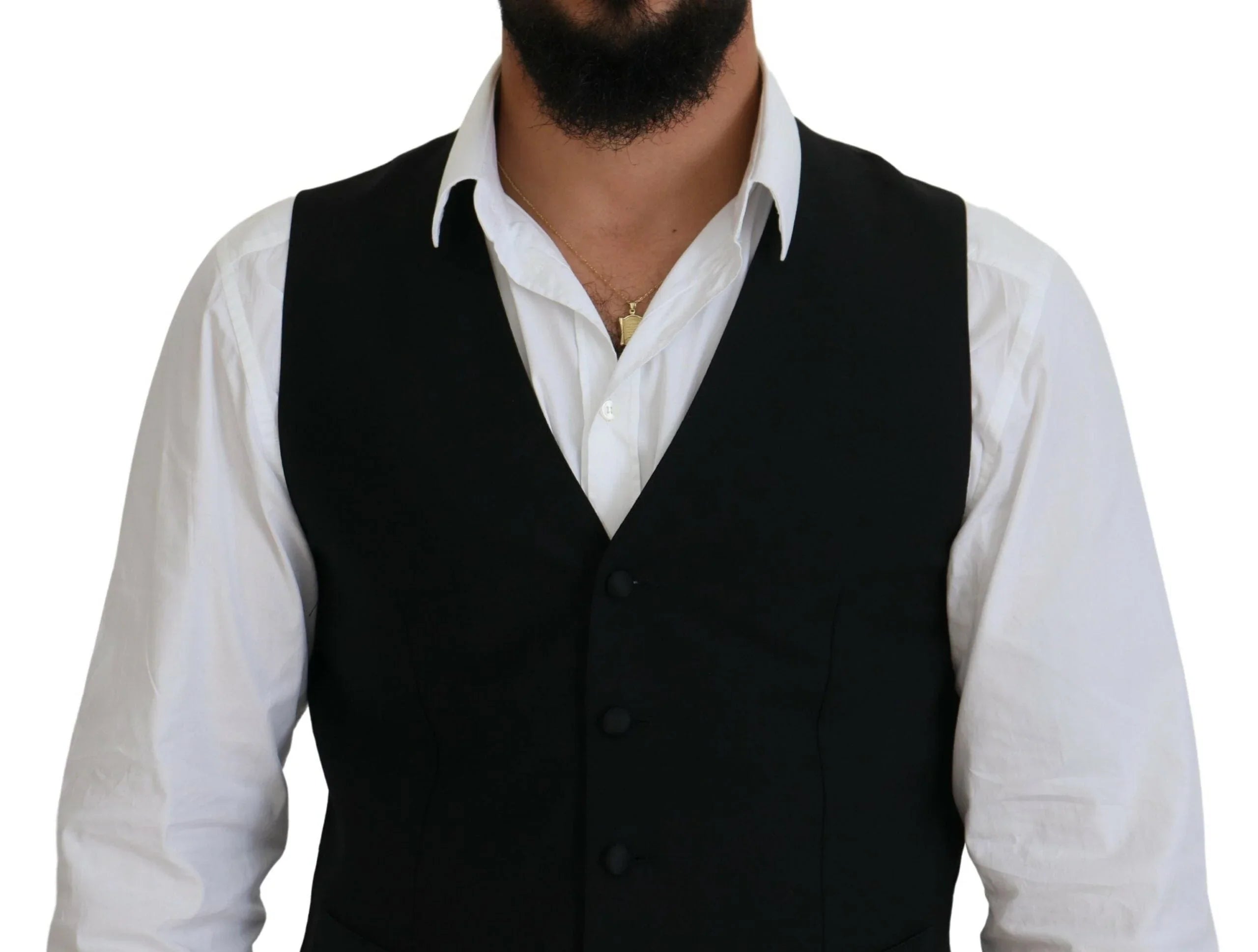 Dolce & Gabbana Formal Vests IT48 | M Dolce & Gabbana Elegant Black Formal Dress Vest