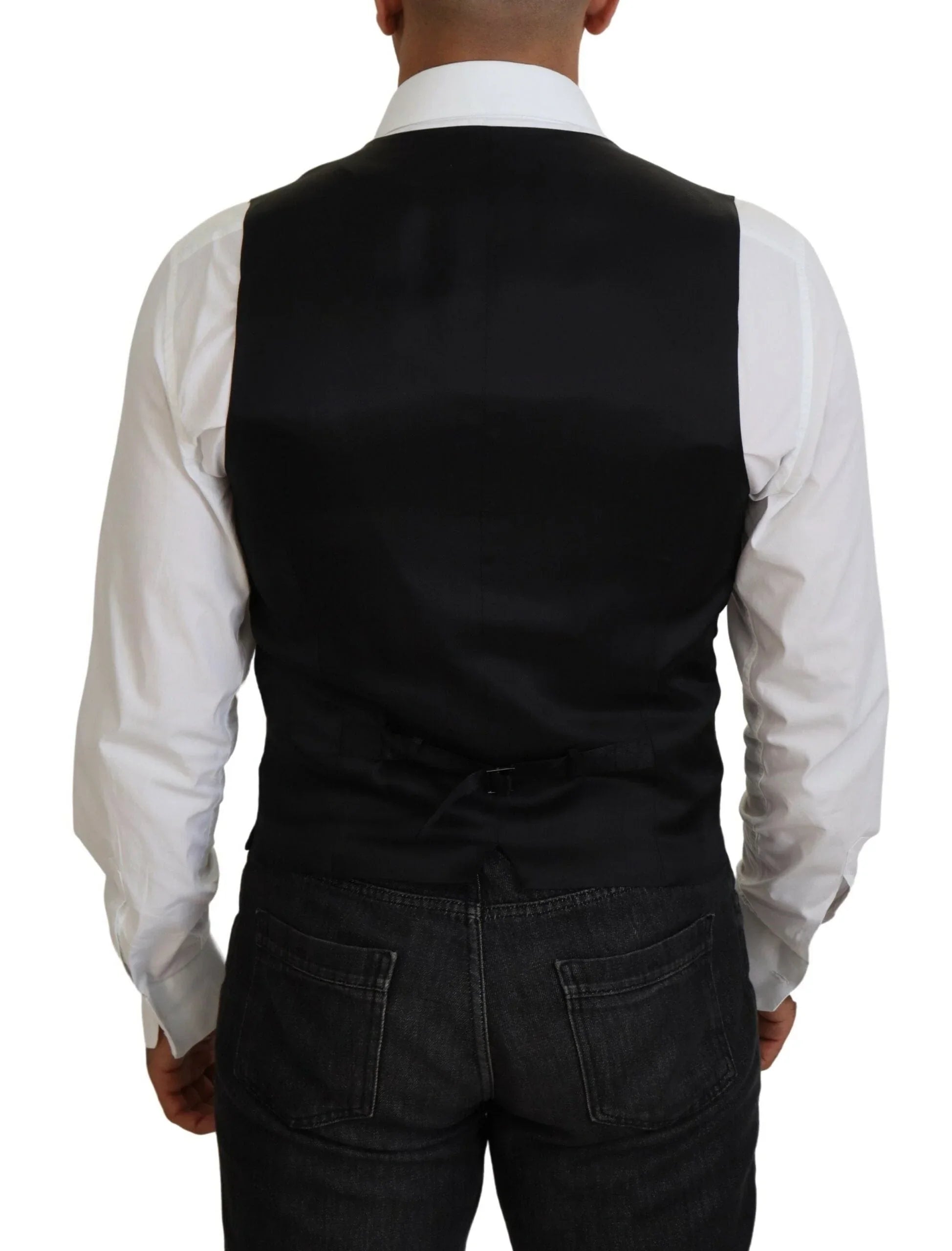 Dolce & Gabbana Formal Vests IT48 | M Dolce & Gabbana Elegant Black Formal Dress Vest