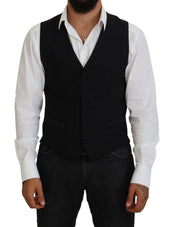 Dolce & Gabbana Formal Vests IT48 | M Dolce & Gabbana Elegant Black Formal Dress Vest