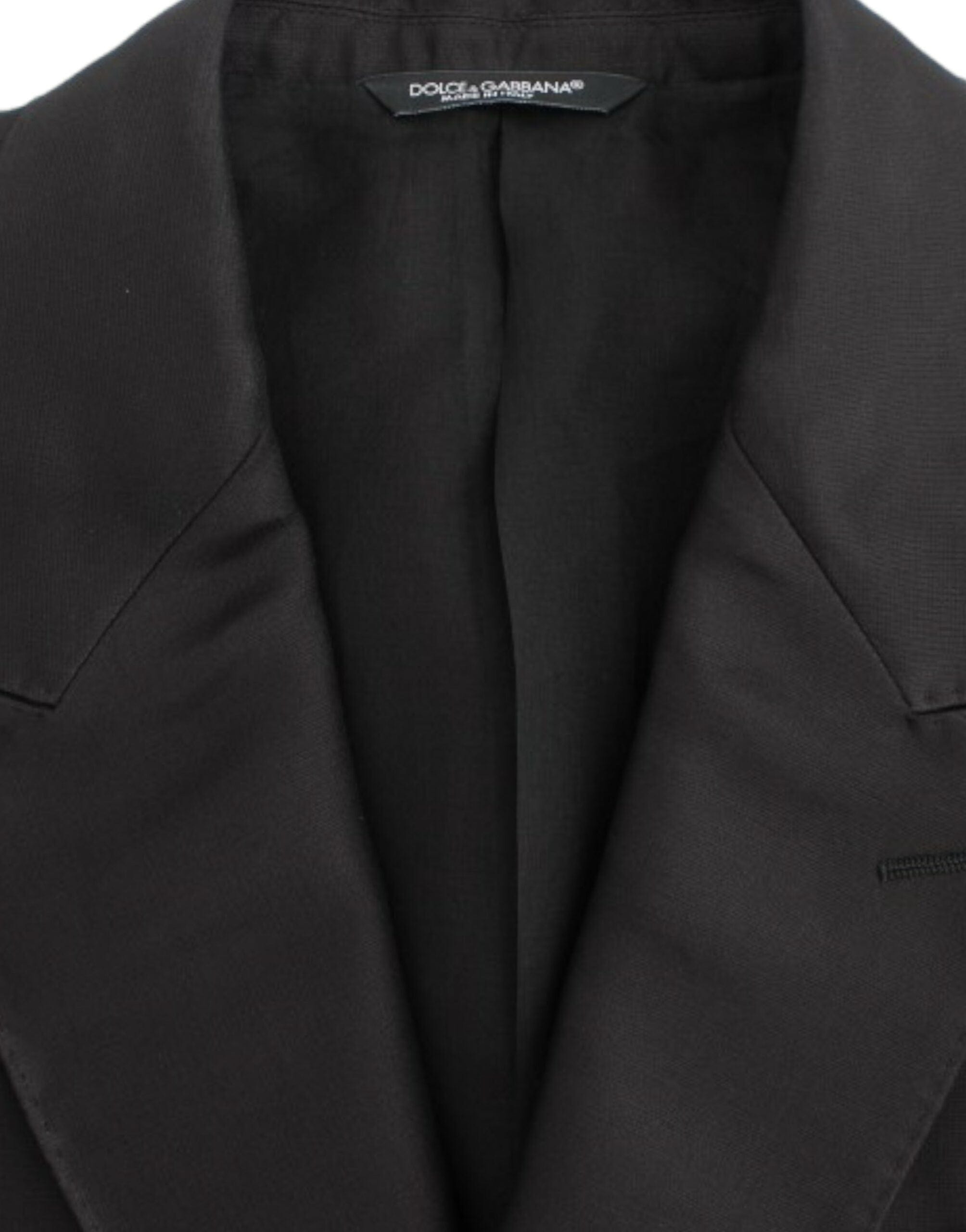 Dolce & Gabbana Linen Shirts IT48 | M Dolce & Gabbana Elegant Black Silk Blend Two-Button Blazer