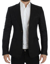 Dolce & Gabbana Linen Shirts IT48 | M Dolce & Gabbana Elegant Black Silk Blend Two-Button Blazer