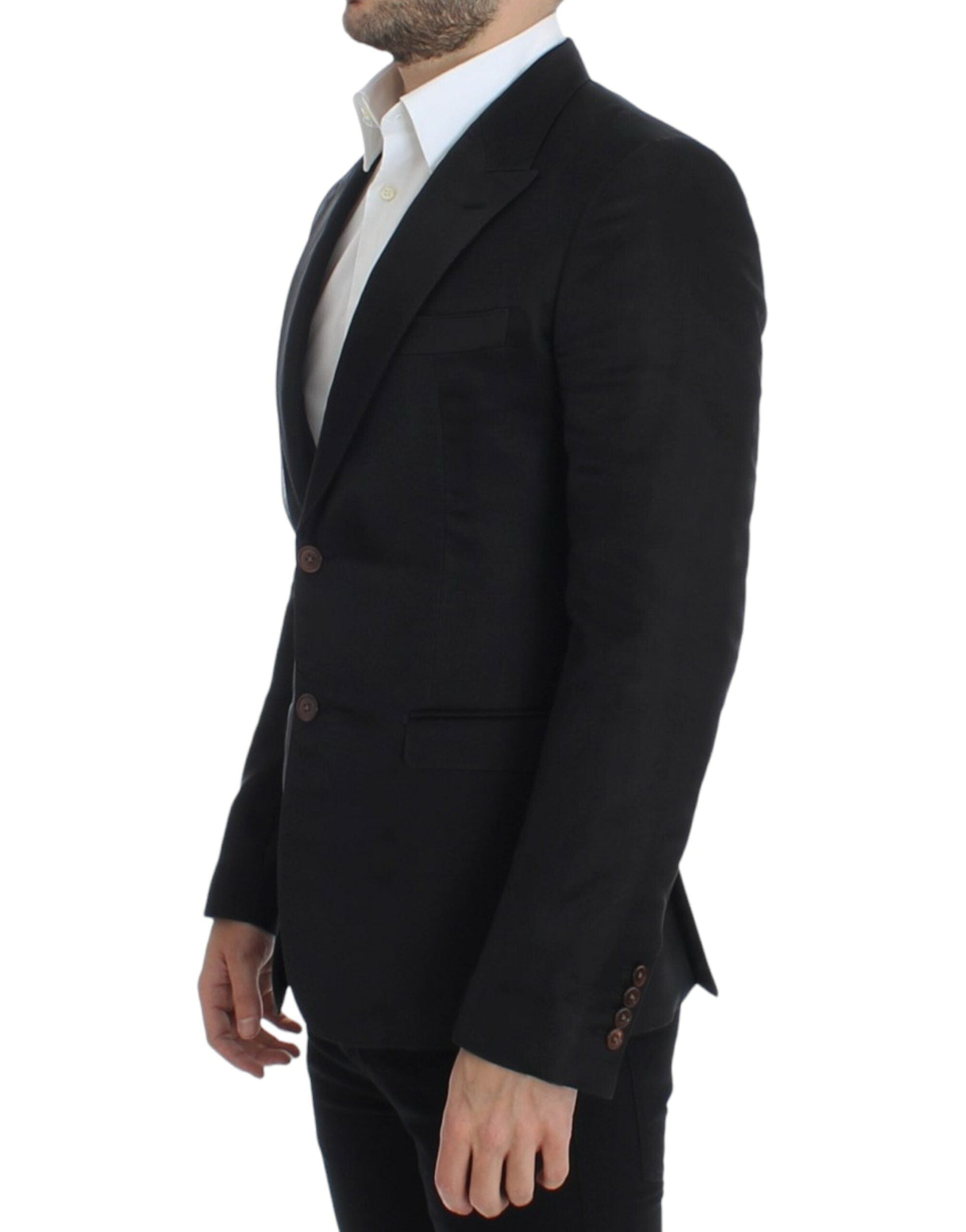 Dolce & Gabbana Linen Shirts IT48 | M Dolce & Gabbana Elegant Black Silk Blend Two-Button Blazer