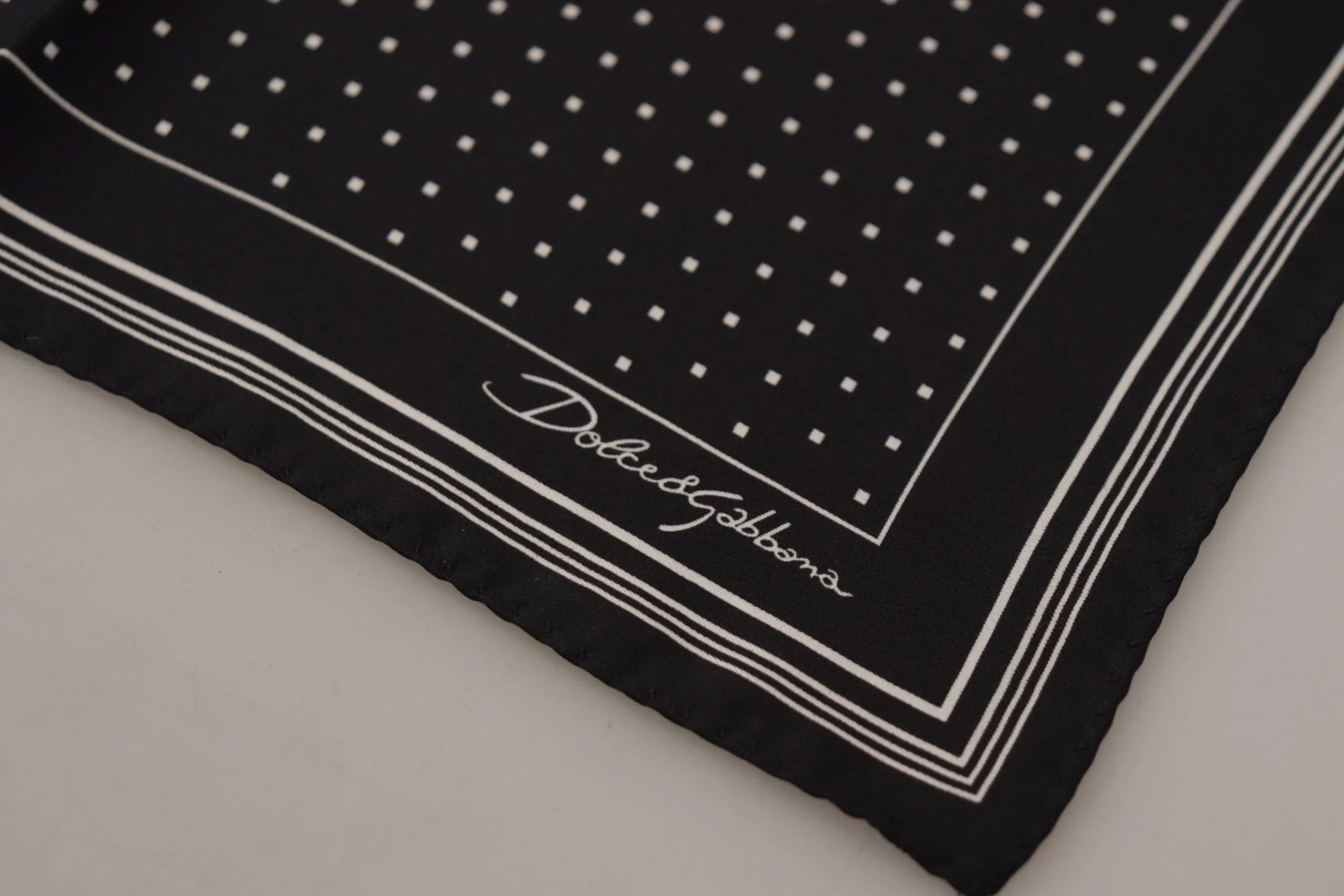 Dolce & Gabbana Scarves Dolce & Gabbana Elegant Black Silk Polka Dot Men's Scarf