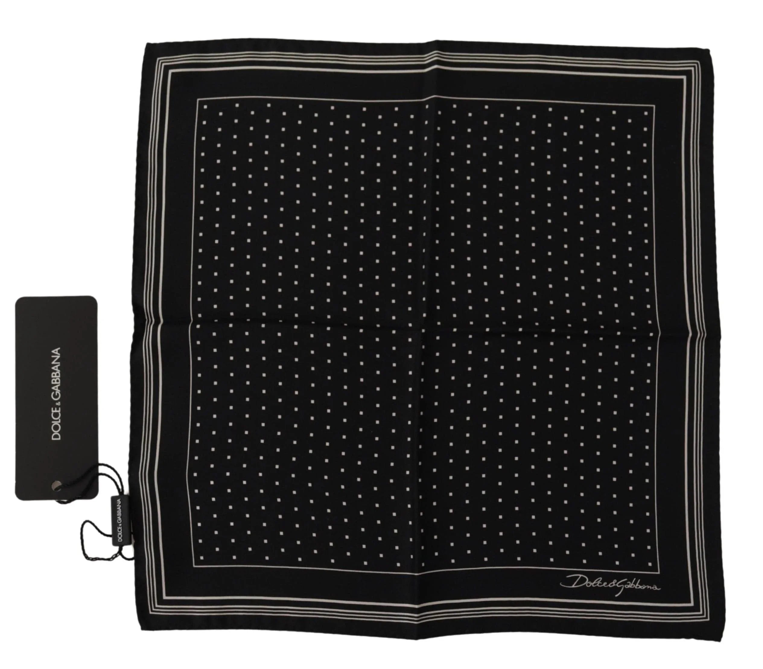 Dolce & Gabbana Scarves Dolce & Gabbana Elegant Black Silk Polka Dot Men's Scarf