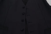 Dolce & Gabbana Formal Vests IT50 | L Dolce & Gabbana Elegant Black Single Breasted Dress Vest