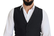 Dolce & Gabbana Formal Vests IT50 | L Dolce & Gabbana Elegant Black Single Breasted Dress Vest