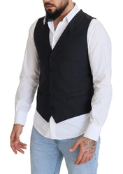 Dolce & Gabbana Formal Vests IT50 | L Dolce & Gabbana Elegant Black Single Breasted Dress Vest