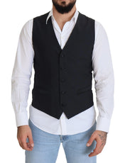 Dolce & Gabbana Formal Vests IT50 | L Dolce & Gabbana Elegant Black Single Breasted Dress Vest