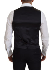 Dolce & Gabbana Formal Vests IT50 | L Dolce & Gabbana Elegant Black Single-Breasted Dress Vest