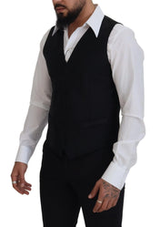 Dolce & Gabbana Formal Vests IT50 | L Dolce & Gabbana Elegant Black Single-Breasted Dress Vest