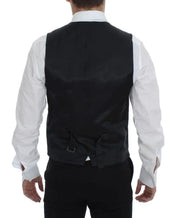 Dolce & Gabbana Formal Vests IT48 | M Dolce & Gabbana Elegant Black Striped Wool Dress Vest