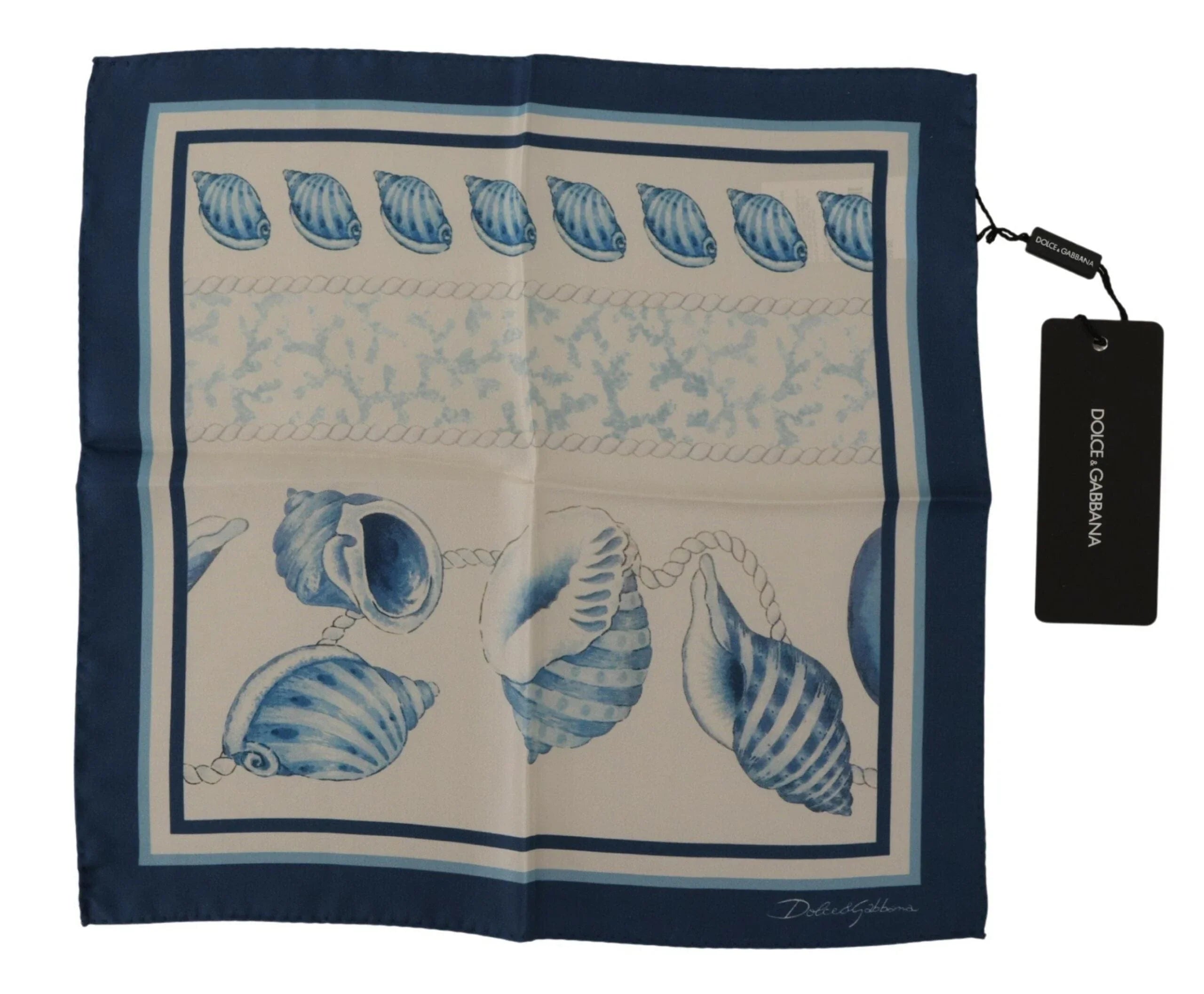 Dolce & Gabbana Scarves Dolce & Gabbana Elegant Blue Silk Men's Square Scarf