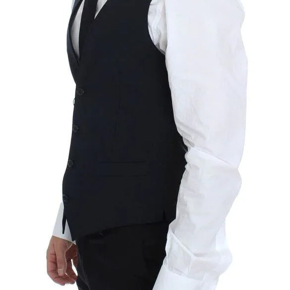 Dolce & Gabbana Formal Vests IT44 | XS Dolce & Gabbana Elegant Blue Wool Dress Vest