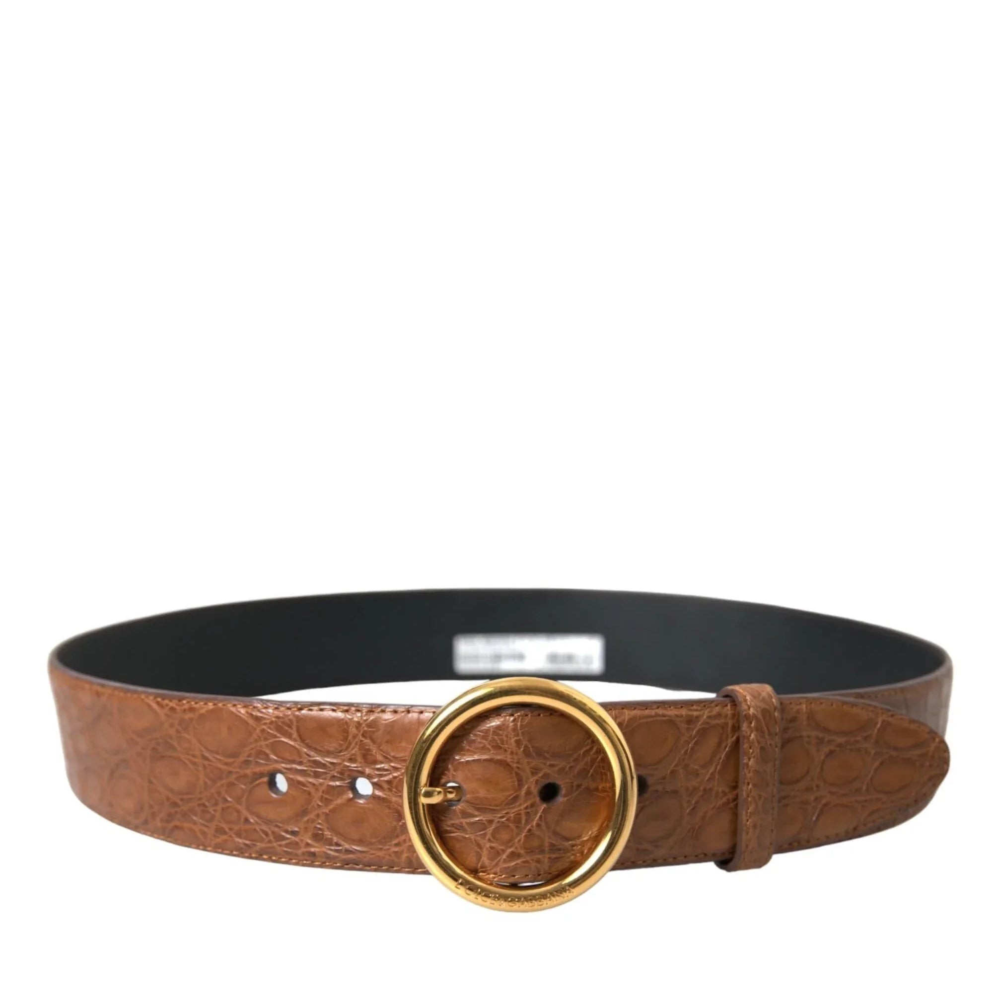  38 Inches Dolce & Gabbana Elegant Exotic Leather Belt - Rich Brown