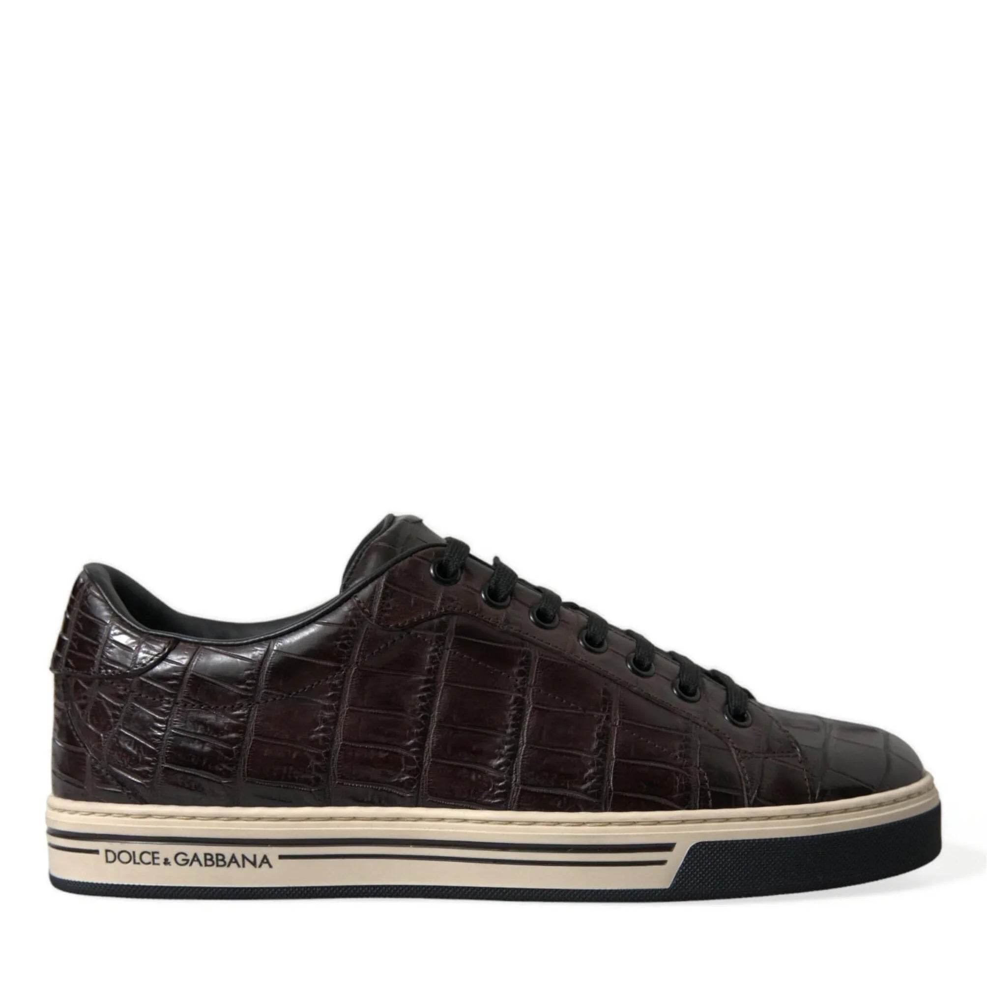 US6 Dolce & Gabbana Elegant Exotic Leather Low-Top Sneakers
