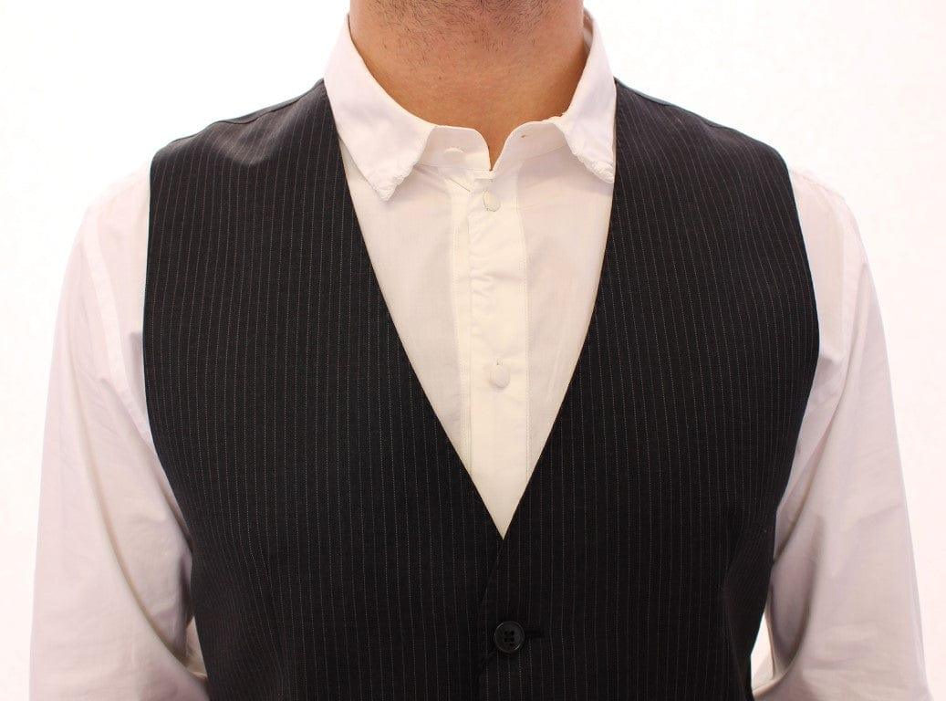 Dolce & Gabbana Formal Vests IT48 | M Dolce & Gabbana Elegant Gray Striped Dress Vest
