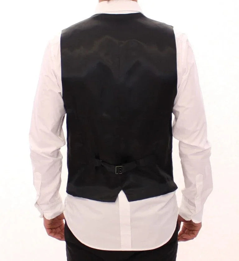 Dolce & Gabbana Formal Vests IT48 | M Dolce & Gabbana Elegant Gray Striped Dress Vest