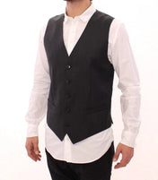 Dolce & Gabbana Formal Vests IT48 | M Dolce & Gabbana Elegant Gray Striped Dress Vest